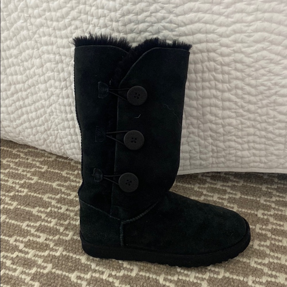 Black Ugg Boots with buttons
